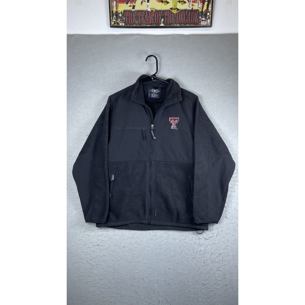 Texas Tech Red Raiders Jacket Mens Small Black NCAA Charles River‎ Fleece Zip
